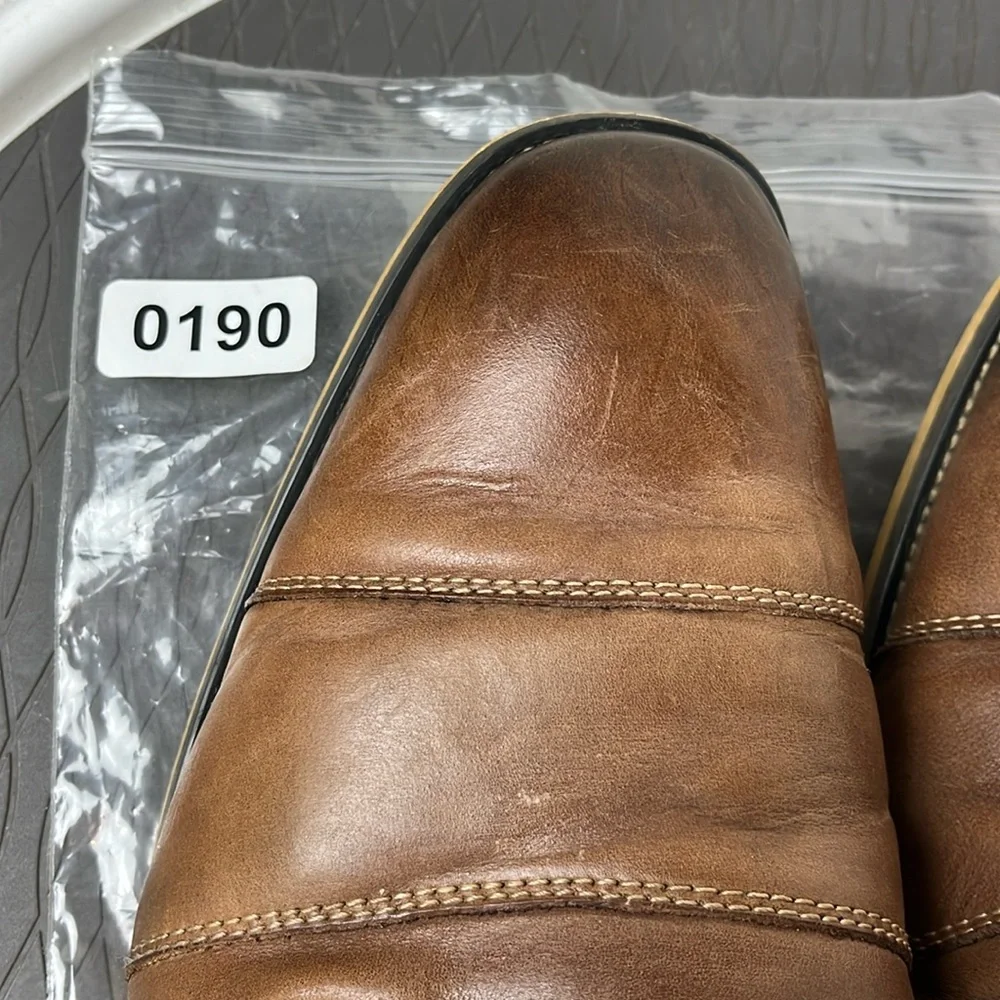 Steve Madden Johnnie Brown Leather Lace Side Zip Mens Dress Chukka Boots